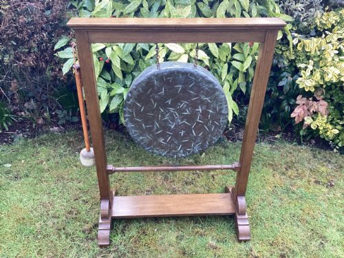 EDWARDIAN OAK DINNER GONG - ADDITIONAL PHOTO 5
