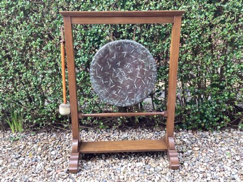 EDWARDIAN OAK DINNER GONG - ADDITIONAL PHOTO 6