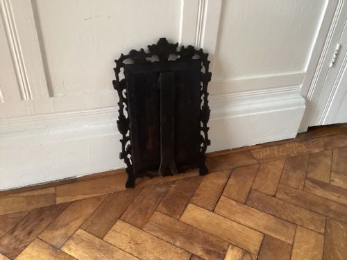 ANTIQUE BLACK FOREST CARVED VANITY EASEL MIRROR - ADDITIONAL PHOTO 3