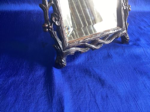 ANTIQUE BLACK FOREST CARVED VANITY EASEL MIRROR - ADDITIONAL PHOTO 6