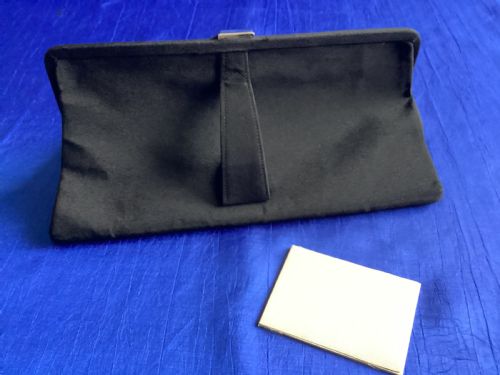 ANTIQUE ART DECO BLACK SILK EVENING BAG - ADDITIONAL PHOTO 13
