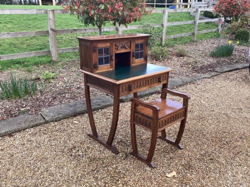 vintage arts and crafts ladies writing desk - CATEGORY: ANTIQUE BUREAU - DATED EDWARDIAN