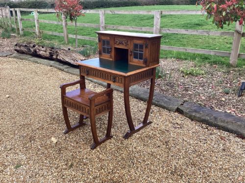 VINTAGE ARTS AND CRAFTS LADIES WRITING DESK - ADDITIONAL PHOTO 2