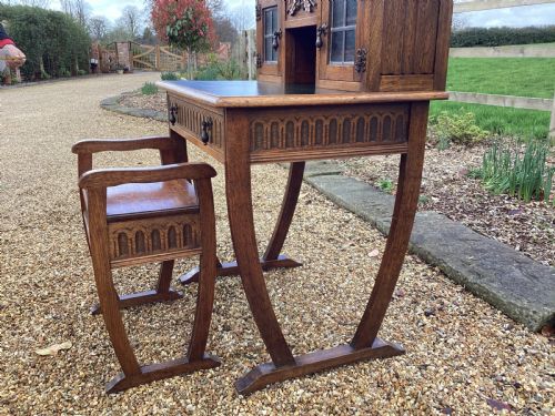 VINTAGE ARTS AND CRAFTS LADIES WRITING DESK - ADDITIONAL PHOTO 17