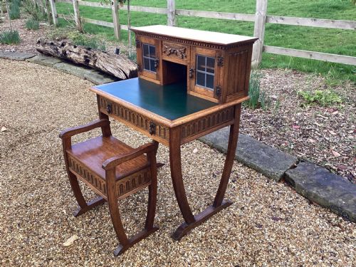 VINTAGE ARTS AND CRAFTS LADIES WRITING DESK - ADDITIONAL PHOTO 19
