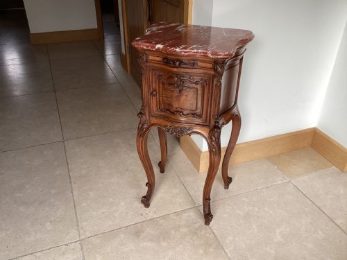 ANTIQUE FRENCH WALNUT POTBEDSIDE CUPBOARD - ADDITIONAL PHOTO 1