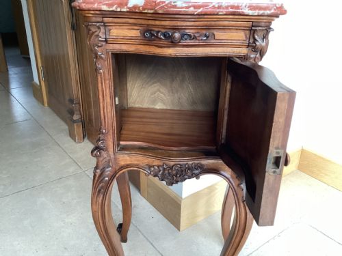 ANTIQUE FRENCH WALNUT POTBEDSIDE CUPBOARD - ADDITIONAL PHOTO 5