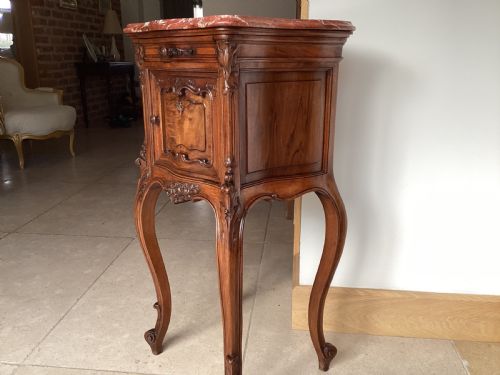 ANTIQUE FRENCH WALNUT POTBEDSIDE CUPBOARD - ADDITIONAL PHOTO 9
