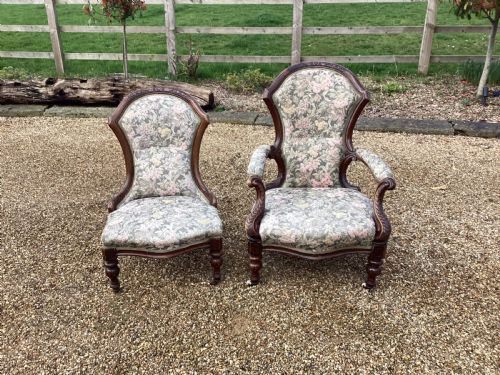 A VICTORIAN WALNUT PARLOUR SUITE - ADDITIONAL PHOTO 2