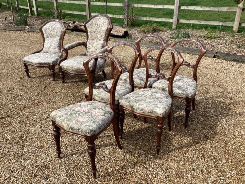 A VICTORIAN WALNUT PARLOUR SUITE - ADDITIONAL PHOTO 11