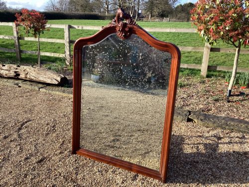 ANTIQUE FRENCH MAHOGANY OVER MANTLE MIRROR - ADDITIONAL PHOTO 1