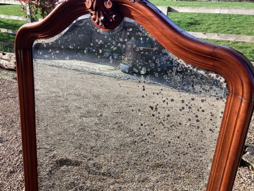 ANTIQUE FRENCH MAHOGANY OVER MANTLE MIRROR - ADDITIONAL PHOTO 10