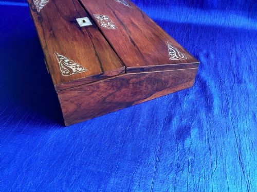 VICTORIAN ROSEWOOD LADIES WRITING SLOPE BOX - ADDITIONAL PHOTO 4