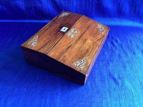 VICTORIAN ROSEWOOD LADIES WRITING SLOPE BOX - ADDITIONAL PHOTO 10