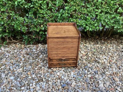 edwardian tambour oak filing cabinet - CATEGORY: ANTIQUE CABINETS - DATED EDWARDIAN