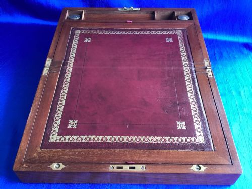 VICTORIAN MARQUETRY WALNUT ART NOUVEAU WRITING SLOPE - ADDITIONAL PHOTO 3
