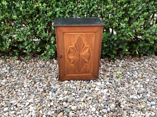 ANTIQUE FRENCH MARQUETRY SMALL HANGING CUPBOARD - ADDITIONAL PHOTO 3