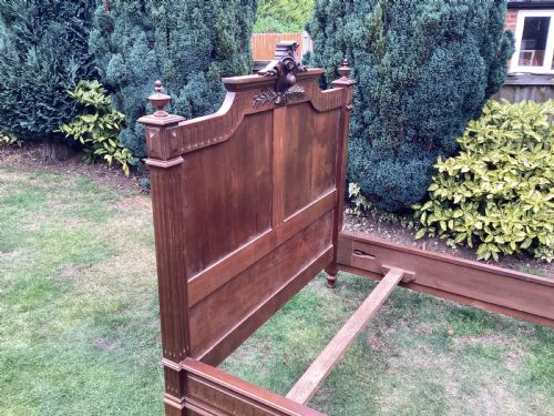 ANTIQUE VICTORIAN FRENCH WALNUT DOUBLE BED - ADDITIONAL PHOTO 4