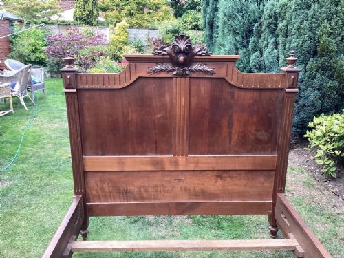 ANTIQUE VICTORIAN FRENCH WALNUT DOUBLE BED - ADDITIONAL PHOTO 5
