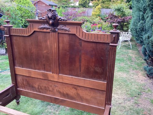 ANTIQUE VICTORIAN FRENCH WALNUT DOUBLE BED - ADDITIONAL PHOTO 7