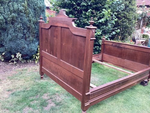 ANTIQUE VICTORIAN FRENCH WALNUT DOUBLE BED - ADDITIONAL PHOTO 3