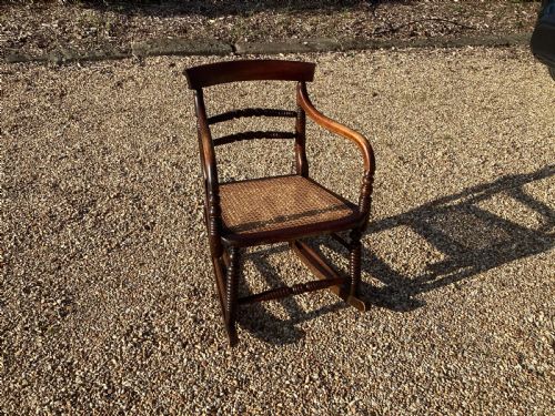 ANTIQUE GEORGIAN MAHOGANY CHILDS ROCKING CHAIR - ADDITIONAL PHOTO 2