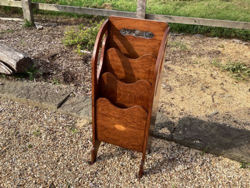 EDWARDIAN OAK NEWSPAPERMAGAZINE RACK - ADDITIONAL PHOTO 2