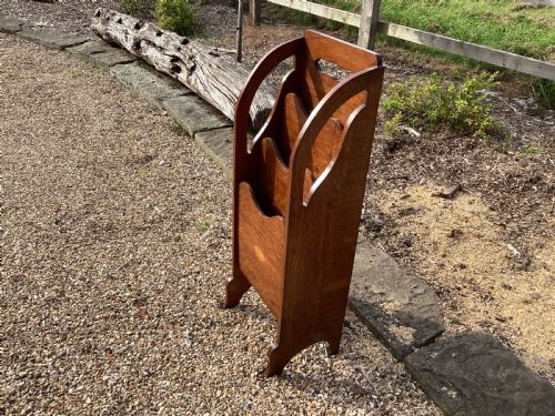EDWARDIAN OAK NEWSPAPERMAGAZINE RACK - ADDITIONAL PHOTO 3