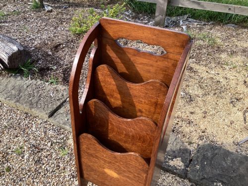 EDWARDIAN OAK NEWSPAPERMAGAZINE RACK - ADDITIONAL PHOTO 5