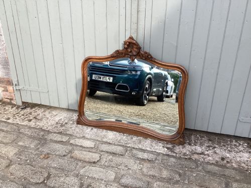 ANTIQUE FRENCH LOUIS XV OAK OVER MANTLE MIRROR - ADDITIONAL PHOTO 1
