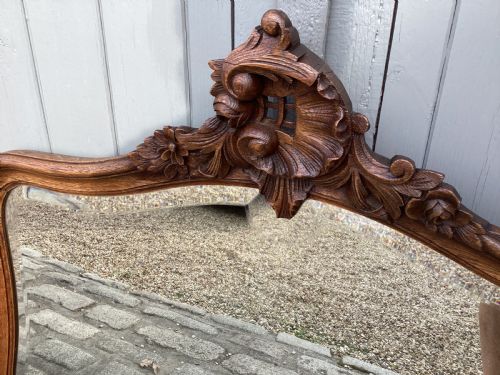 ANTIQUE FRENCH LOUIS XV OAK OVER MANTLE MIRROR - ADDITIONAL PHOTO 3