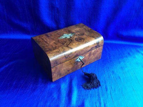 VICTORIAN BURR WALNUT JEWELLERY BOX - ADDITIONAL PHOTO 4