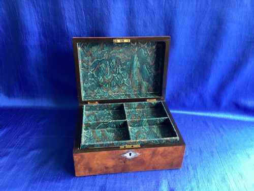 VICTORIAN BURR WALNUT JEWELLERY BOX - ADDITIONAL PHOTO 5