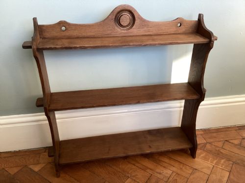 EDWARDIAN OAK WALL SHELF - ADDITIONAL PHOTO 4