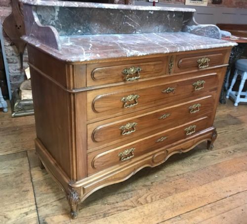 ANTIQUE WALNUT FRENCH LOUIS XV COMMODE CHEST - ADDITIONAL PHOTO 2