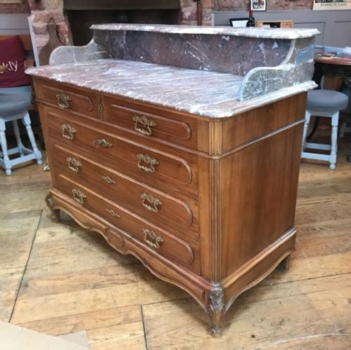 ANTIQUE WALNUT FRENCH LOUIS XV COMMODE CHEST - ADDITIONAL PHOTO 4