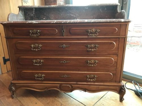 ANTIQUE WALNUT FRENCH LOUIS XV COMMODE CHEST - ADDITIONAL PHOTO 5