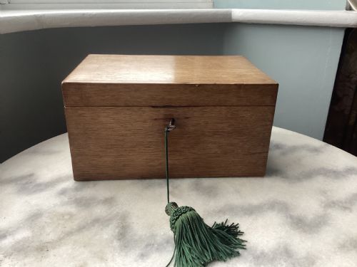 EDWARDIAN OAK JEWELLERY KEEPSAKE BOX - ADDITIONAL PHOTO 1