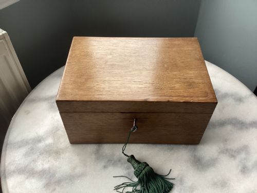 EDWARDIAN OAK JEWELLERY KEEPSAKE BOX - ADDITIONAL PHOTO 8