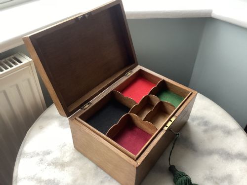 EDWARDIAN OAK JEWELLERY KEEPSAKE BOX - ADDITIONAL PHOTO 12