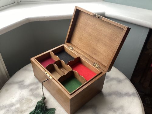 EDWARDIAN OAK JEWELLERY KEEPSAKE BOX - ADDITIONAL PHOTO 13