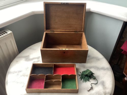 EDWARDIAN OAK JEWELLERY KEEPSAKE BOX - ADDITIONAL PHOTO 14