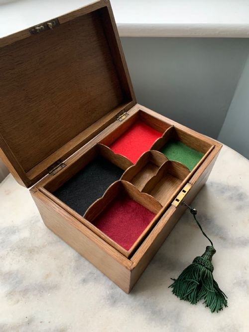EDWARDIAN OAK JEWELLERY KEEPSAKE BOX - ADDITIONAL PHOTO 18