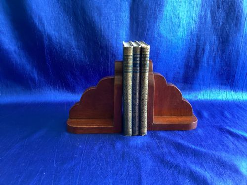 ART DECO MAHOGANY BOOK ENDS - ADDITIONAL PHOTO 1