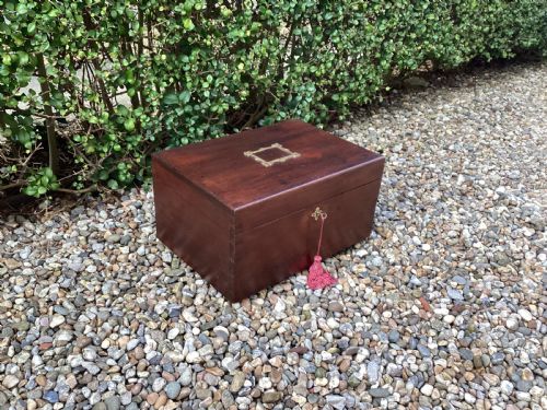 ANTIQUE MAHOGANY DEED BOX - ADDITIONAL PHOTO 1