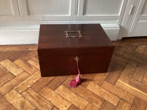 ANTIQUE MAHOGANY DEED BOX - ADDITIONAL PHOTO 8