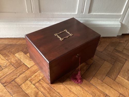 ANTIQUE MAHOGANY DEED BOX - ADDITIONAL PHOTO 10