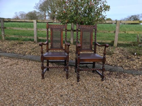 victorian pair of oak carver chairs - CATEGORY: ANTIQUE CHAIRS - DATED VICTORIAN