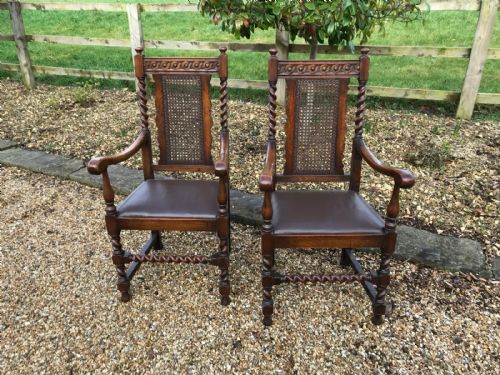 VICTORIAN PAIR OF OAK CARVER CHAIRS - ADDITIONAL PHOTO 3