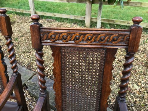 VICTORIAN PAIR OF OAK CARVER CHAIRS - ADDITIONAL PHOTO 4